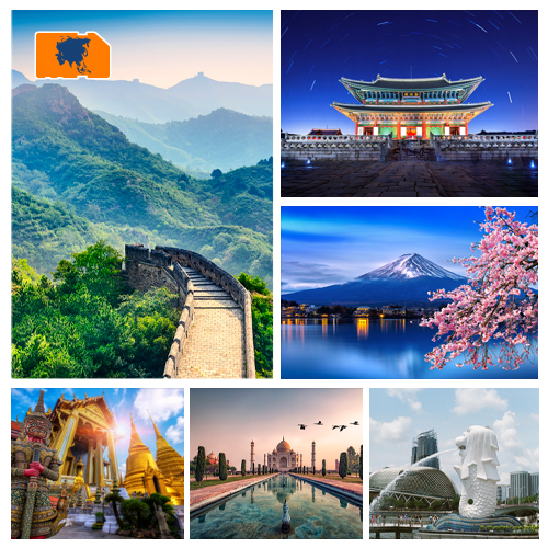 [WW_901O_STACK_ONEOFF_ASIA_1GB_30D] Carte SIM de données Asie 1 Go (30 jours)